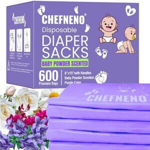 Disposable Diaper Bags 600 Count Baby Powder Scented Poop Waste Sack